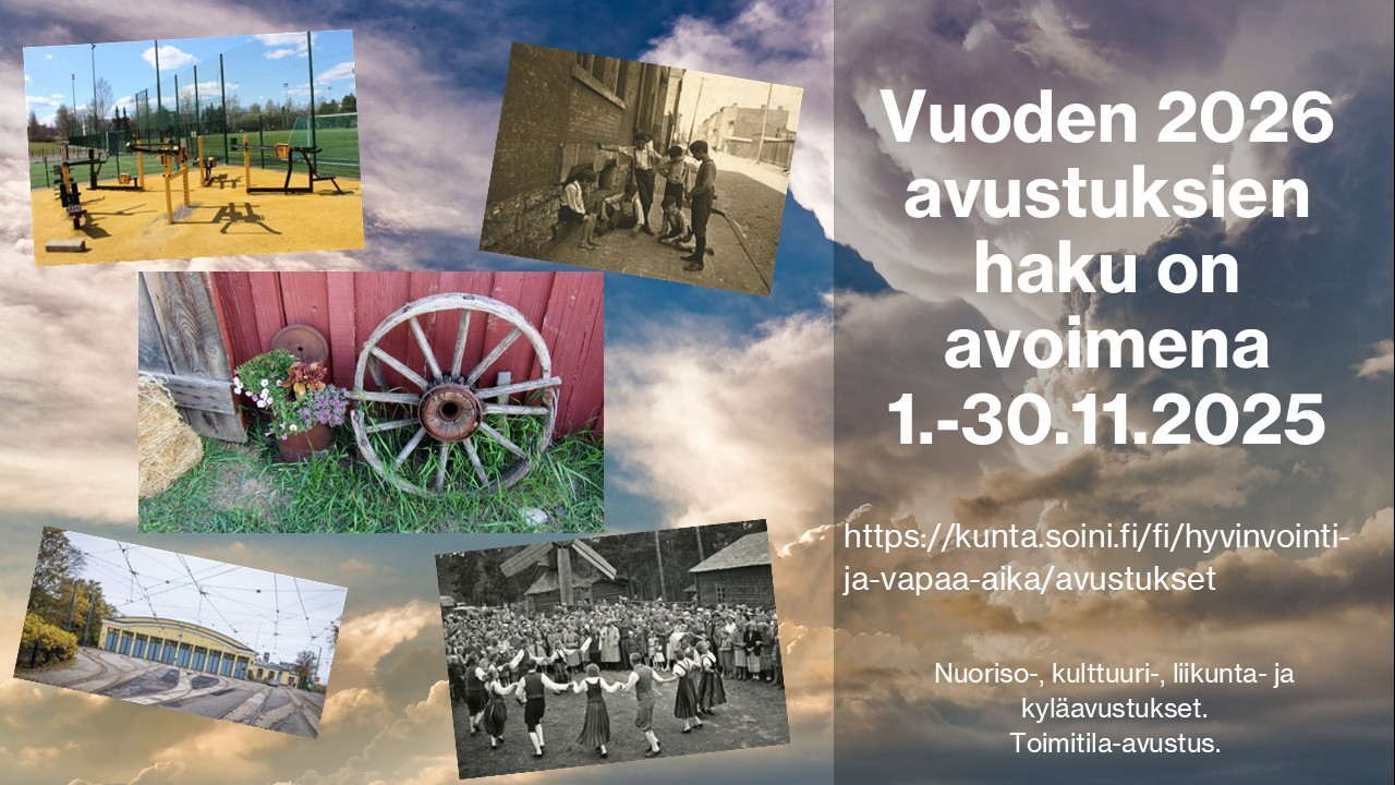 vuoden 2026 avustuksien haku on avoimena 1.-30.11.2025