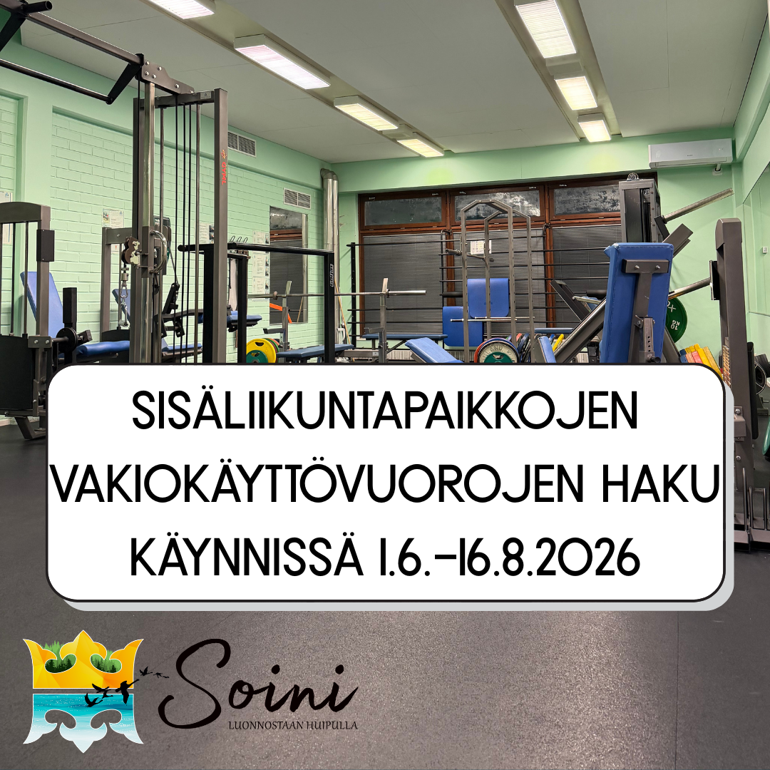 kuvassa on Soinin kuntosali taustalla 